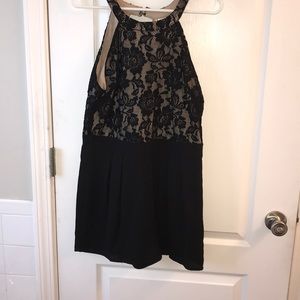 SOLD!!!Black Lace and Tan Romper